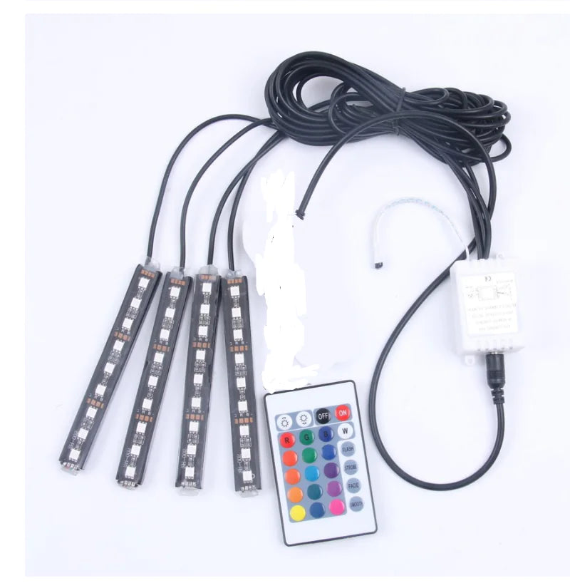 Remote RGB Colorful Indoor Foot Lamp & LED Car Atmosphere Light