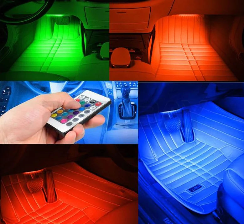 Remote RGB Colorful Indoor Foot Lamp & LED Car Atmosphere Light